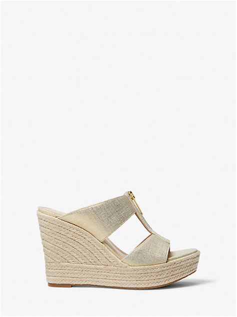 Bradley Metallic Canvas Wedge Sandal 